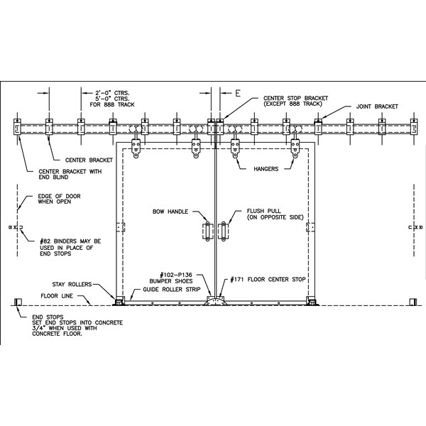 Richards-Wilcox SERIES 2631 HARDWARE SET, 9'-0" OPENING 2631.00009 - main